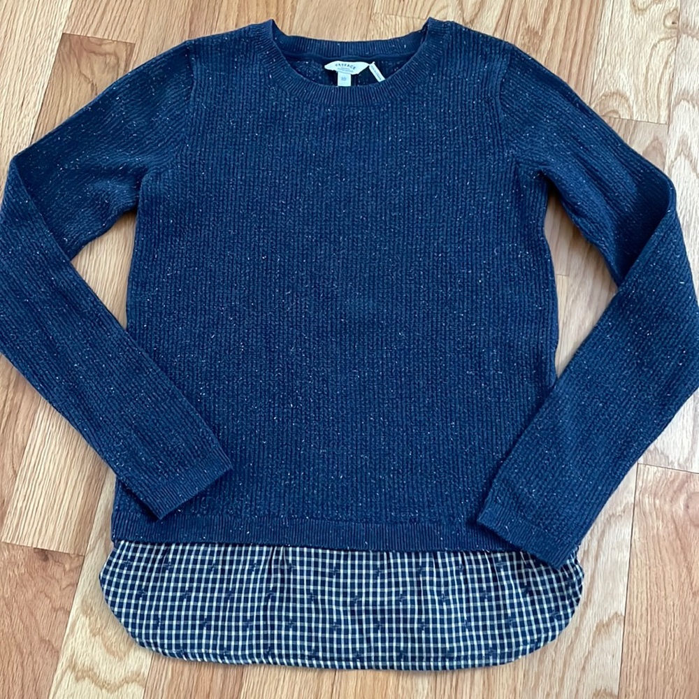 Fat Face Navy Blue Layered-Effect Sweater